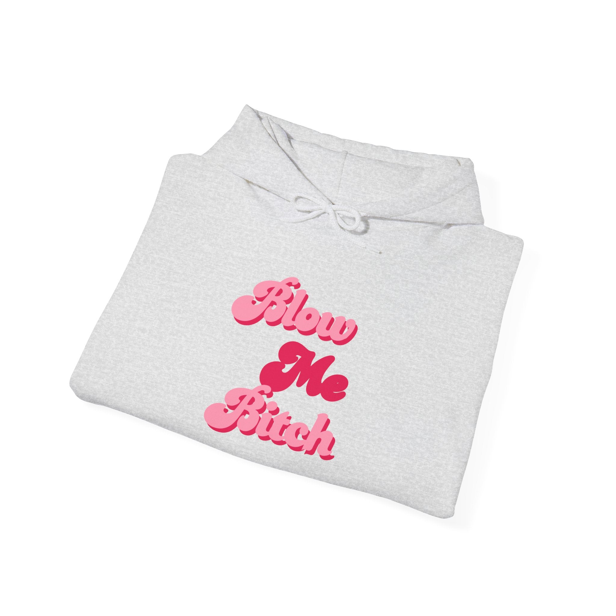 Hoodie — Pink Retro 'Blow Me Bitch' Graphic Pullover