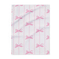 Arctic Fleece Blanket — Pink Bow Pattern Cozy Throw