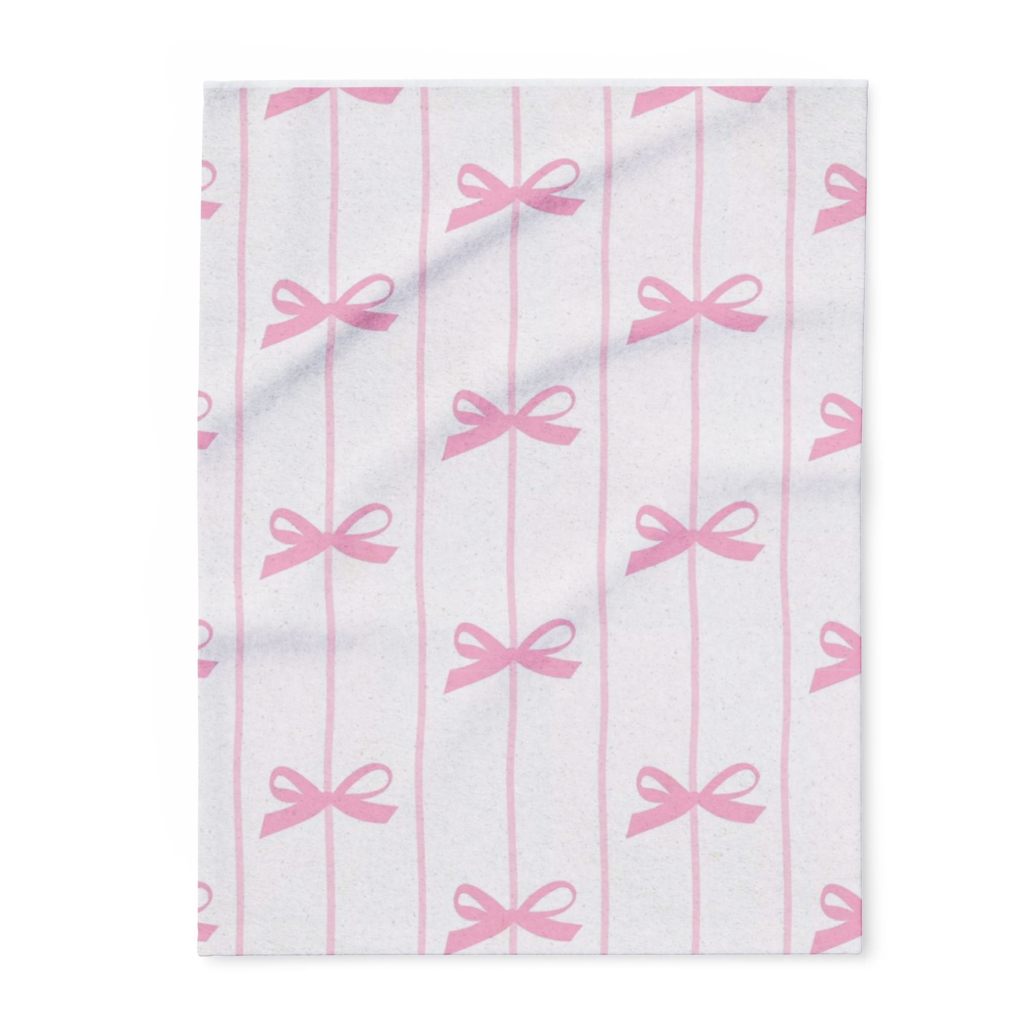 Arctic Fleece Blanket — Pink Bow Pattern Cozy Throw