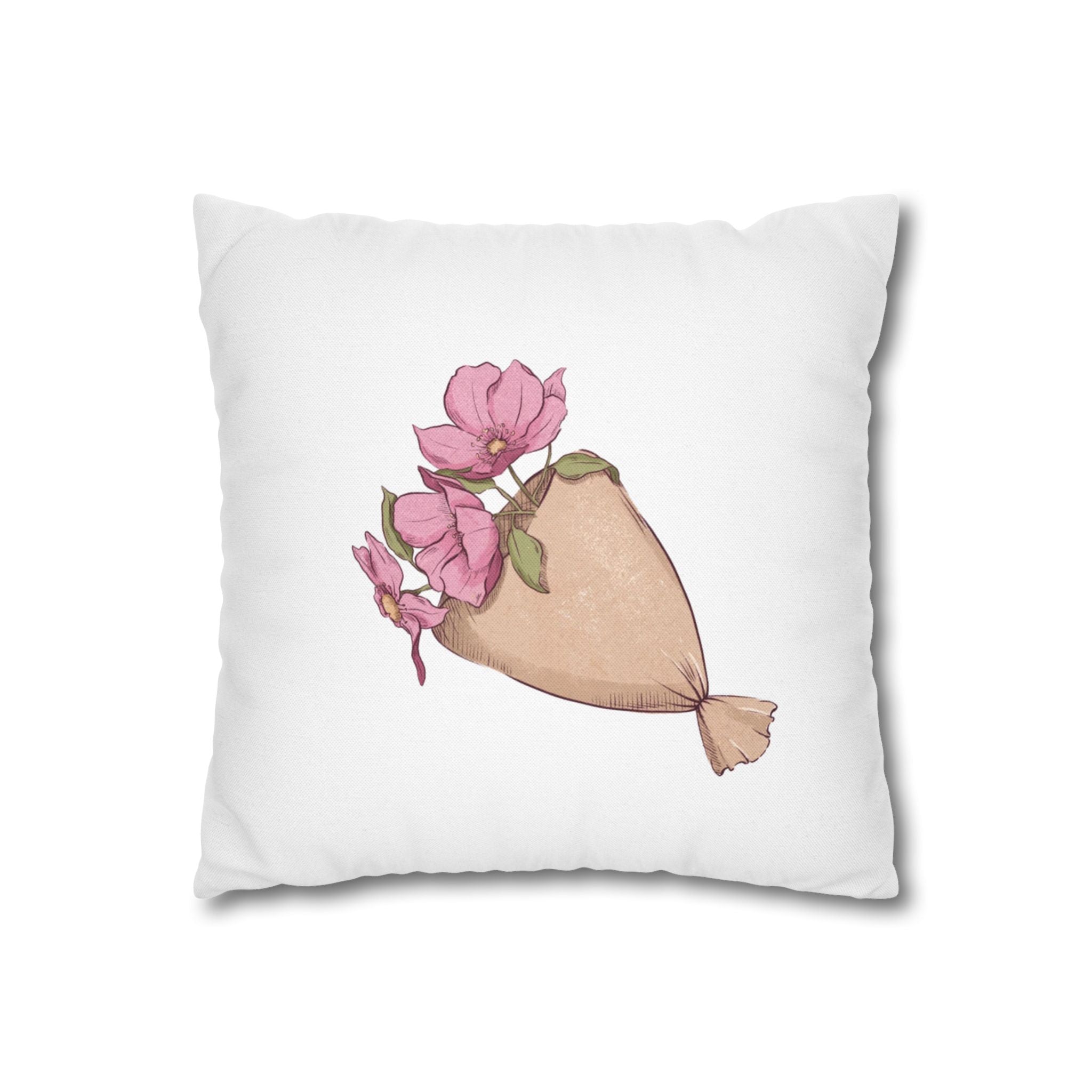 Champagne & Flutes Decorative Pillowcase — 'Perfection' Watercolor Accent
