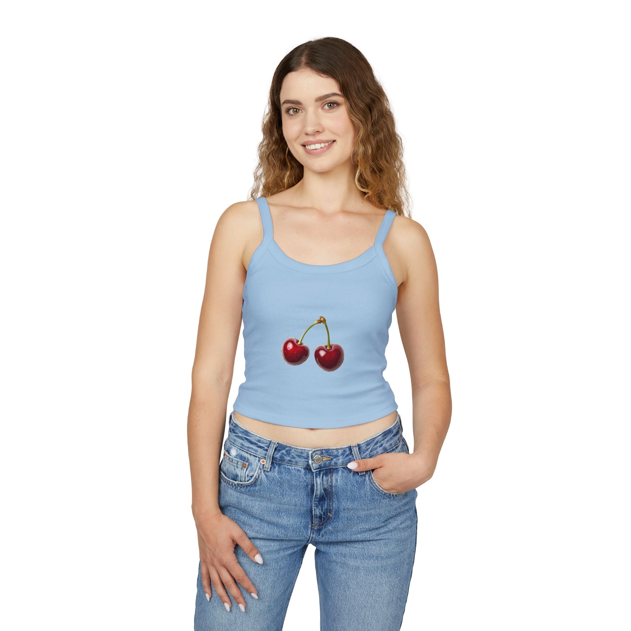 Cherry Graphic Spaghetti Strap Tank